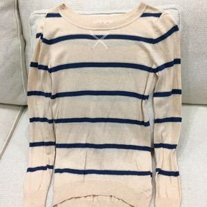 Pink Rose Blue and Cream Striped Top, Size XS